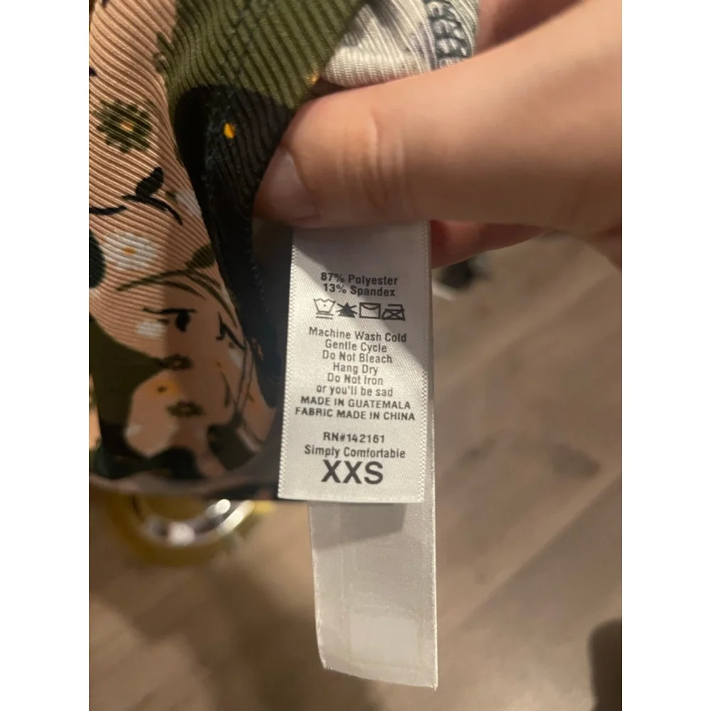 Women's LuLaRoe Cocoa Tank Top XXS Green Beige Camo - Picture 3 of 3